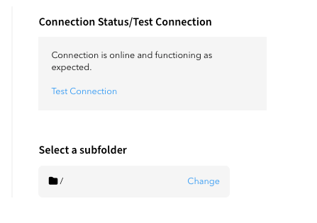 Connection Status / Test Connection