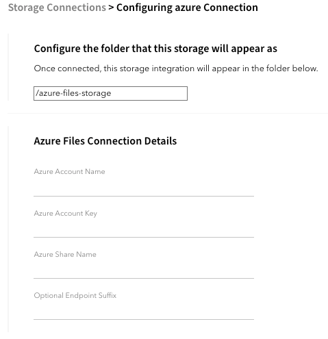 Configuring Azure Files connection in Couchdrop