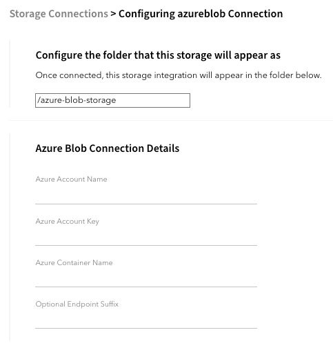 Configuring azureblog connection