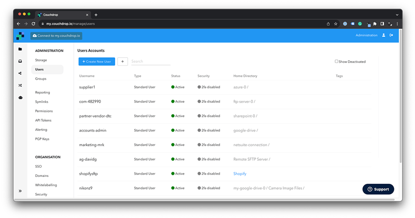 SFTP and FTP users for OneDrive