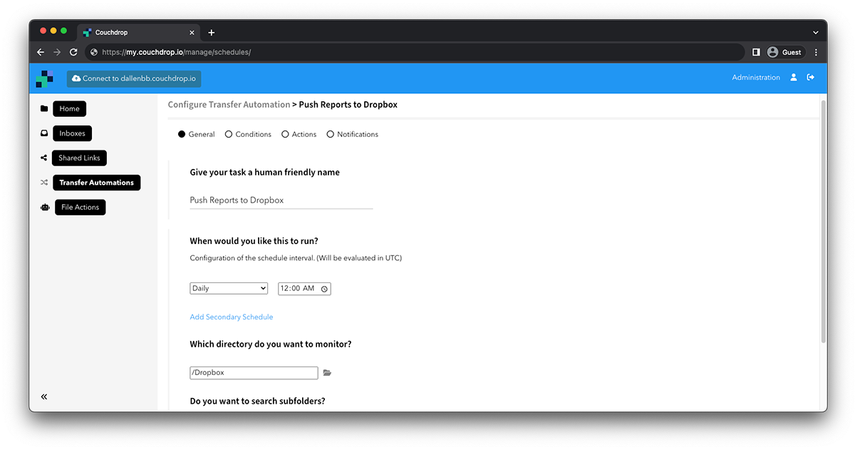 Automated SFTP Push Transfers 