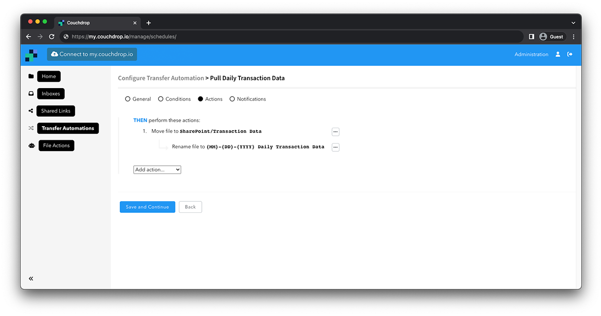 Configuring Secure Automated Pull File Transfers