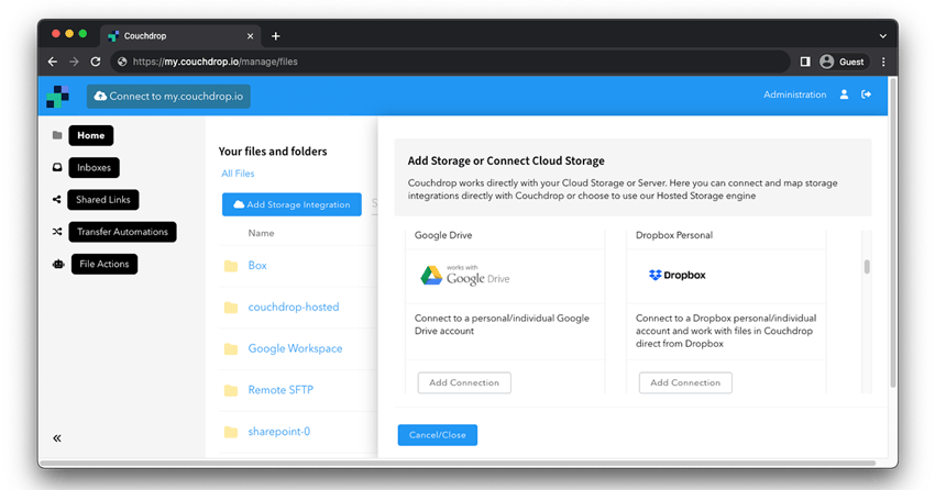 Couchdrop Add Storage Integration for SFTP