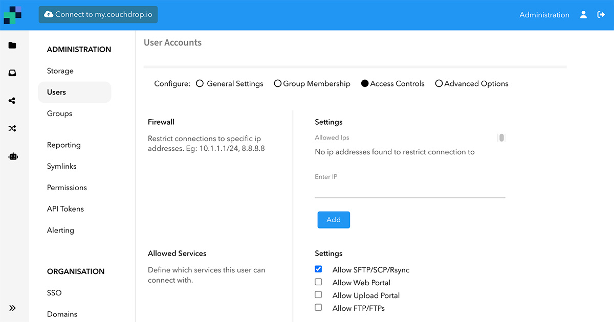 Couchdrop Configuring User Permissions