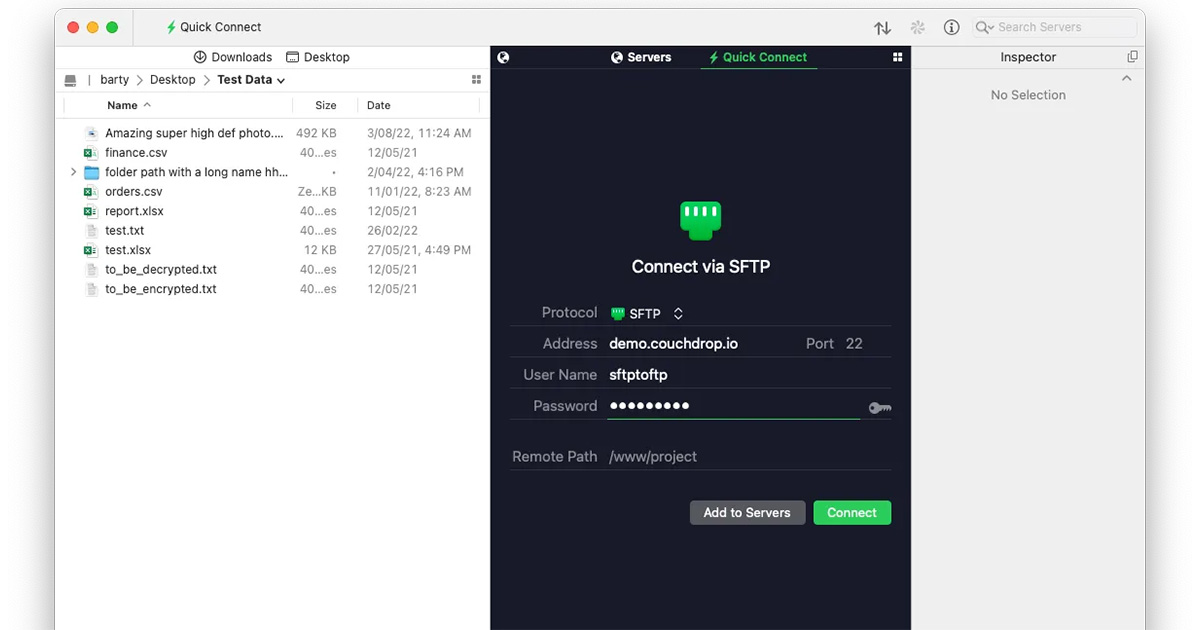Couchdrop Remote FTP Connection