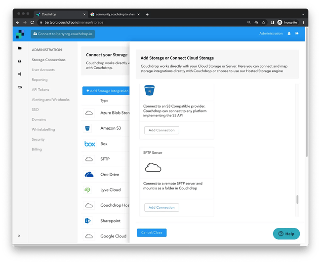 Couchdrop Remote SFTP Connection