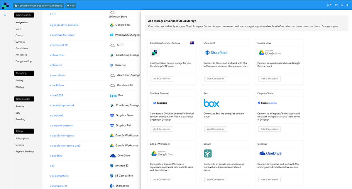 Couchdrop Storage Integrations