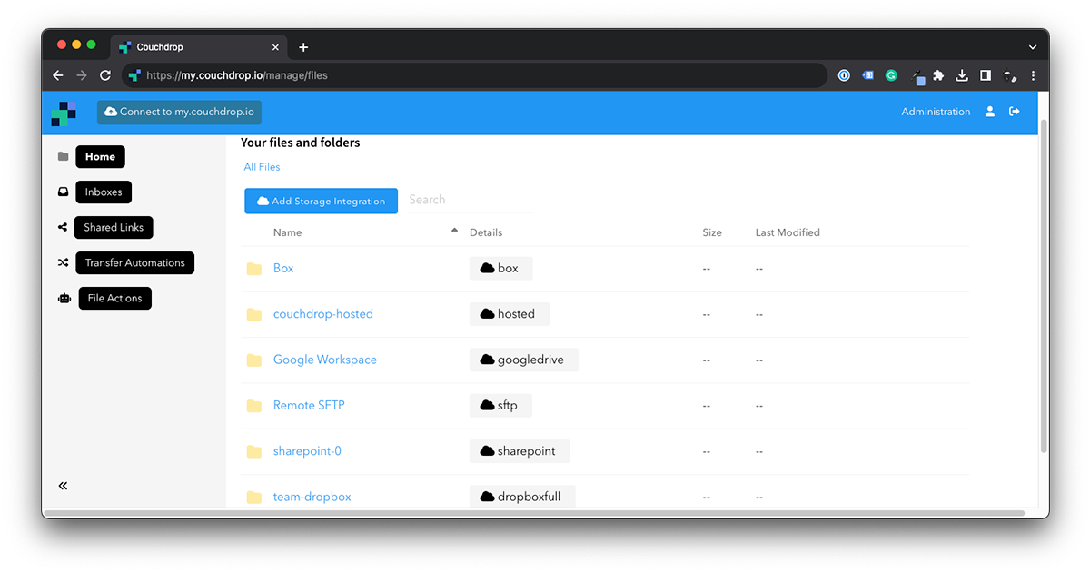 Couchdrop Virtual File System for SFTP