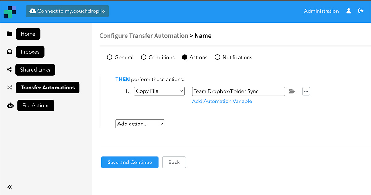 Dropbox to SharePoint Automation with SFTP in Couchdrop