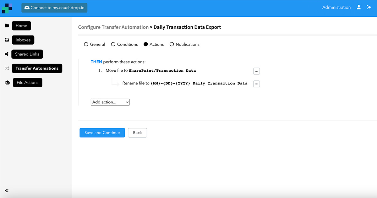 Multistep Automations in Couchdrop