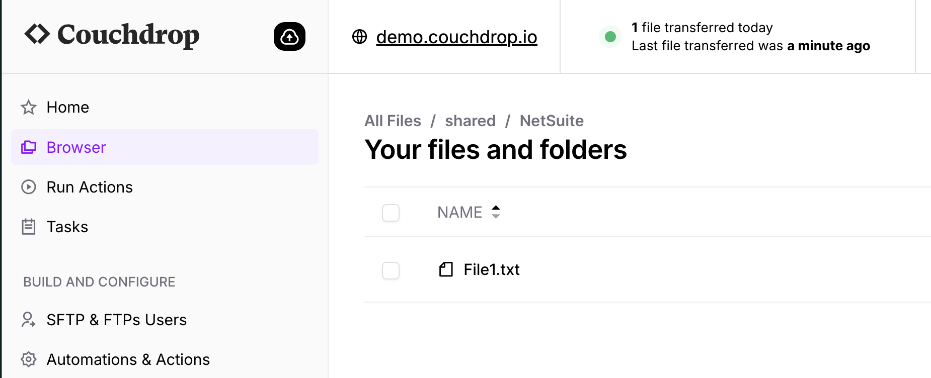NetSuite SFTP Export Success