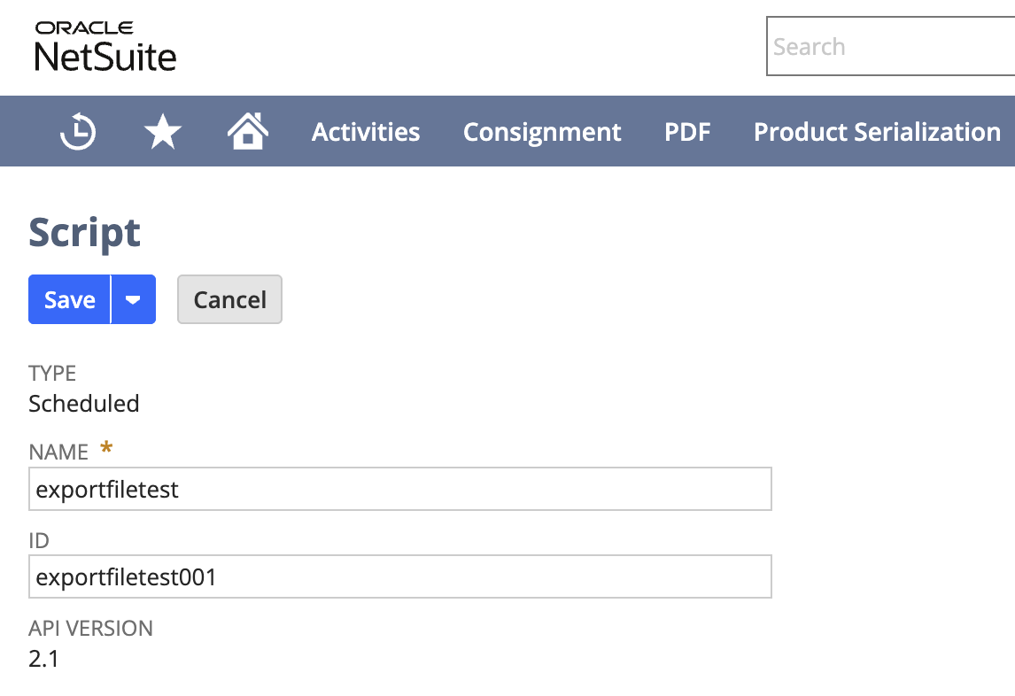 NetSuite Script ID