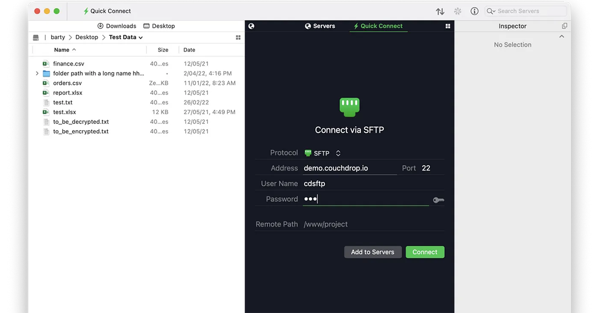 Signing into Couchdrop SFTP Remotely