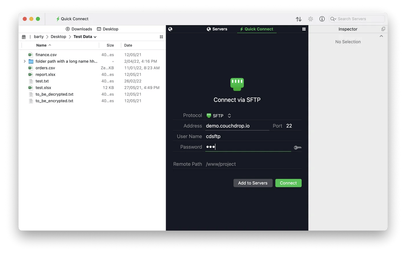 Signing into Couchdrop SFTP Remotely