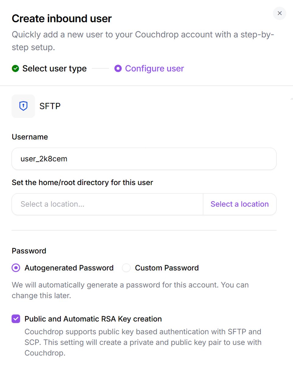 Setting up SFTP with SSH Keys in Couchdrop | Couchdrop