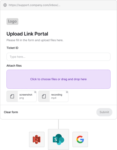 upload-portal-support-teams-sharepoint-s3-google