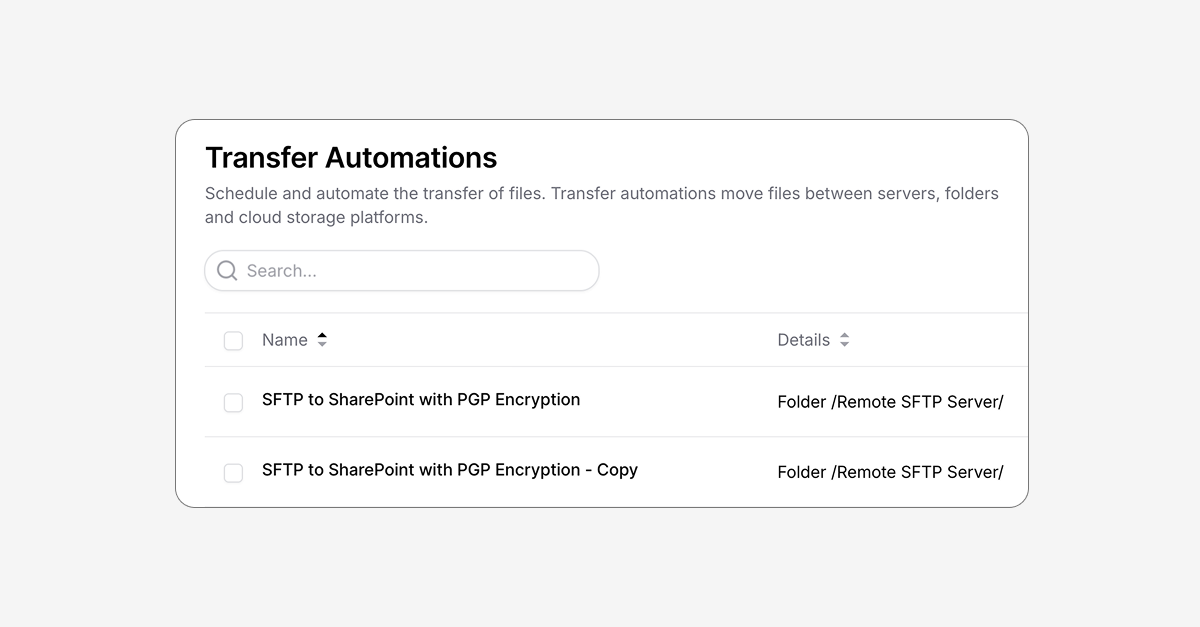 Duplicate Automations in Couchdrop UI