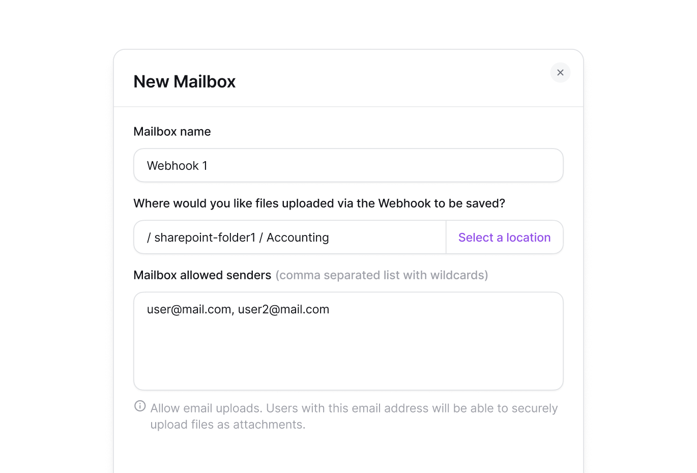Save email attachments to ShareFile