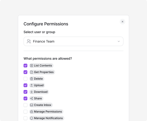 Set granular permissions